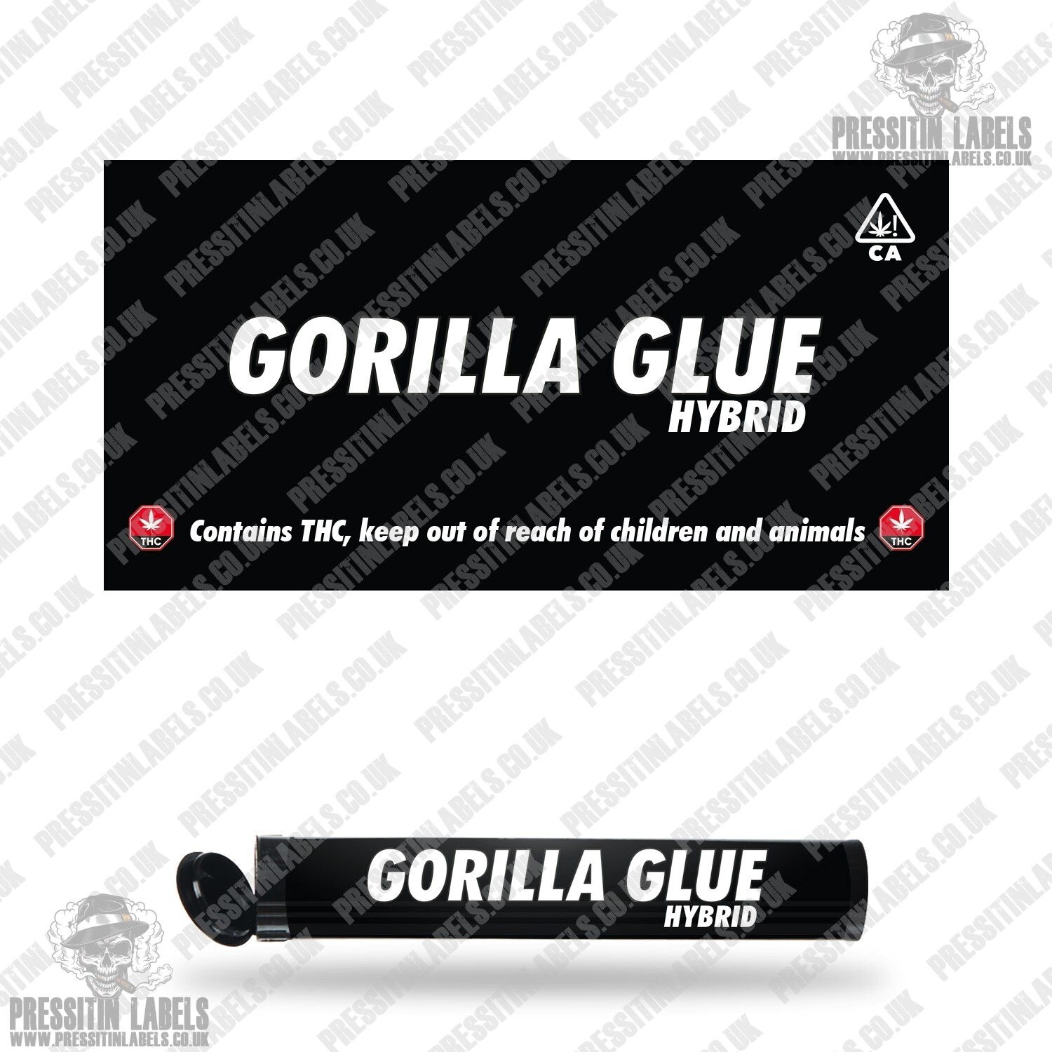 Gorilla Glue PreRoll Labels Cali Pre Rolled Stickers Pressitin Labels