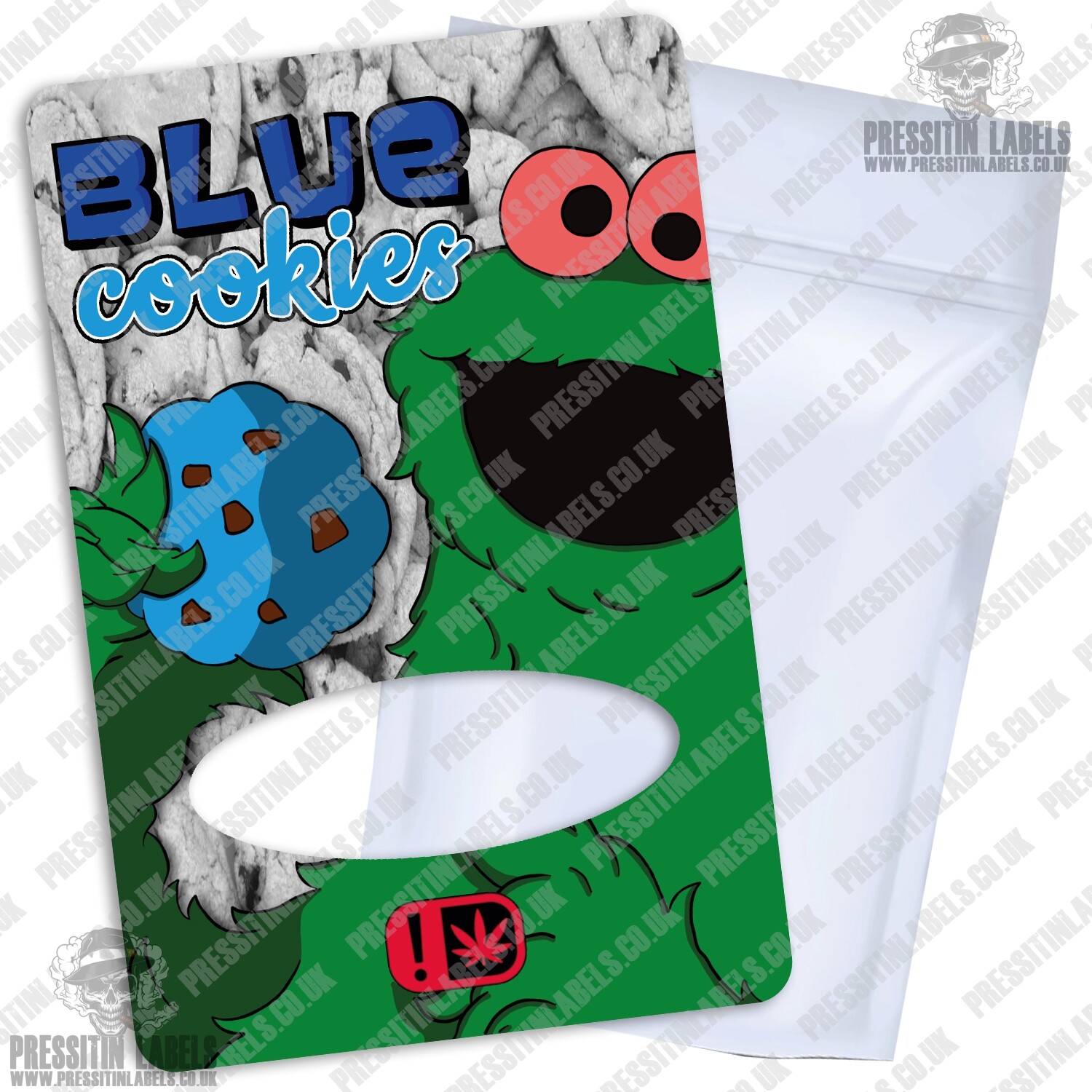 Blue Cookies Bag Labels Baggies Sticker Labels Pressitin Labels