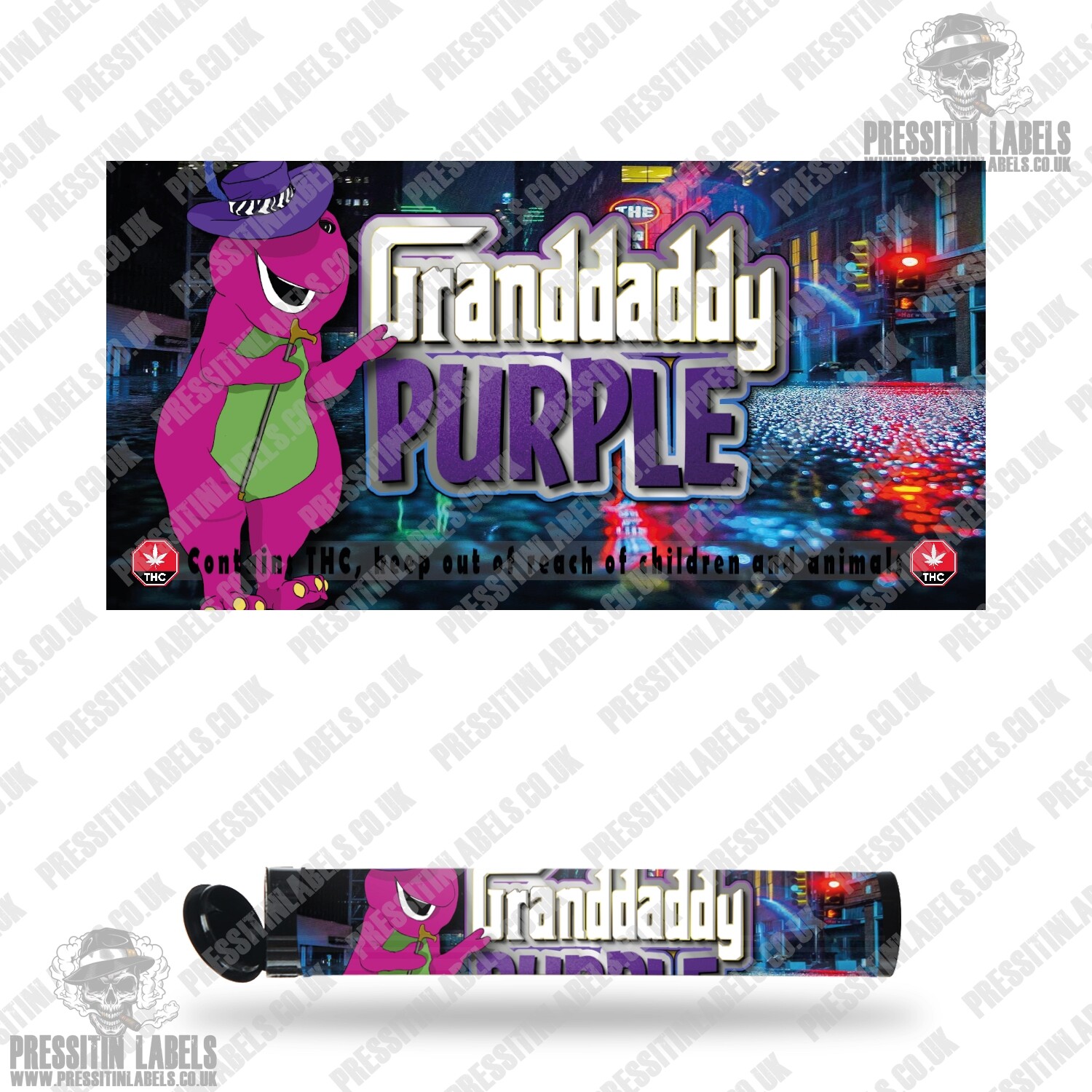 Granddaddy Purple Type 2 Pre Roll Labels Cali Pre Rolled Stickers Pressitin Labels 8457
