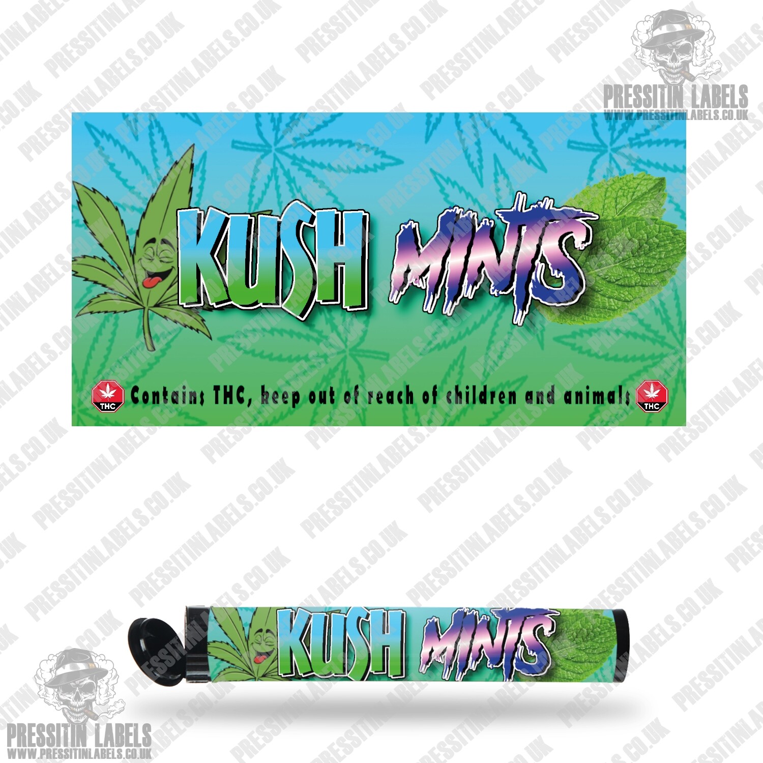 Kush Mints Pre Roll Labels Cali Pre Rolled Stickers Pressitin Labels 5694