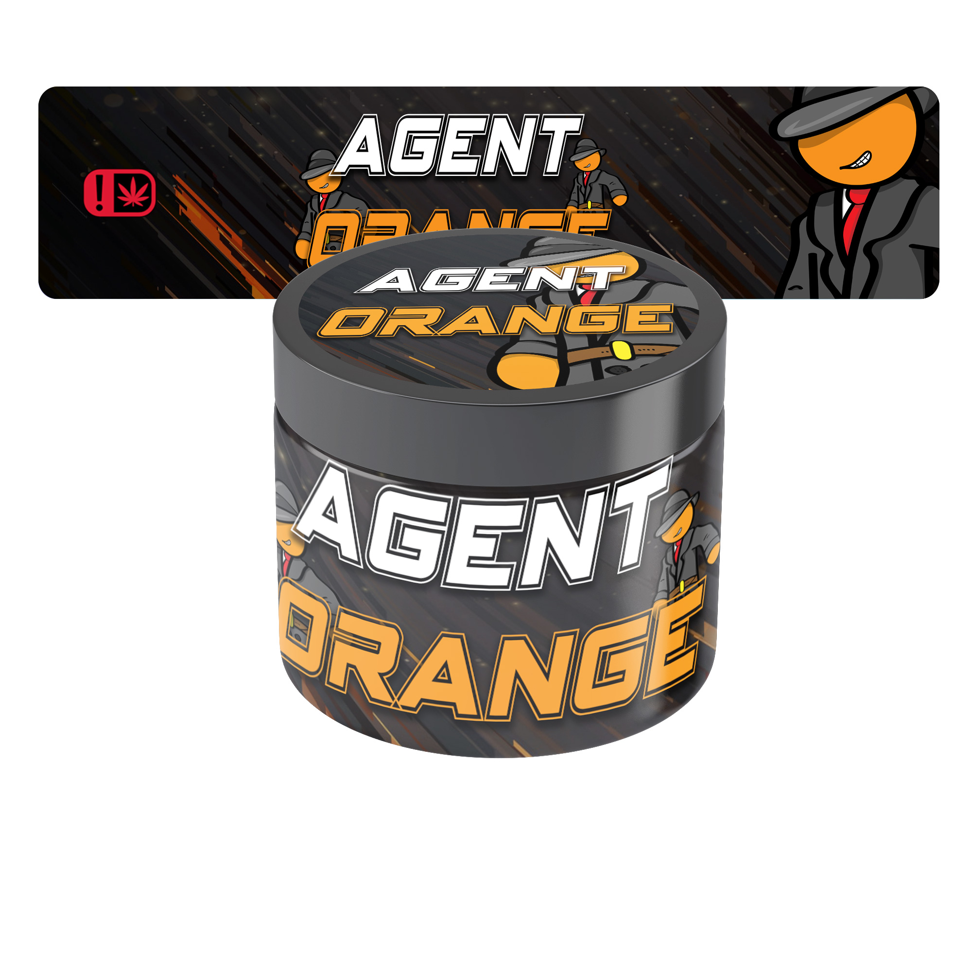 Agent Orange 60ml Glass Jar Labels 2oz Jar Stickers Pressitin Labels