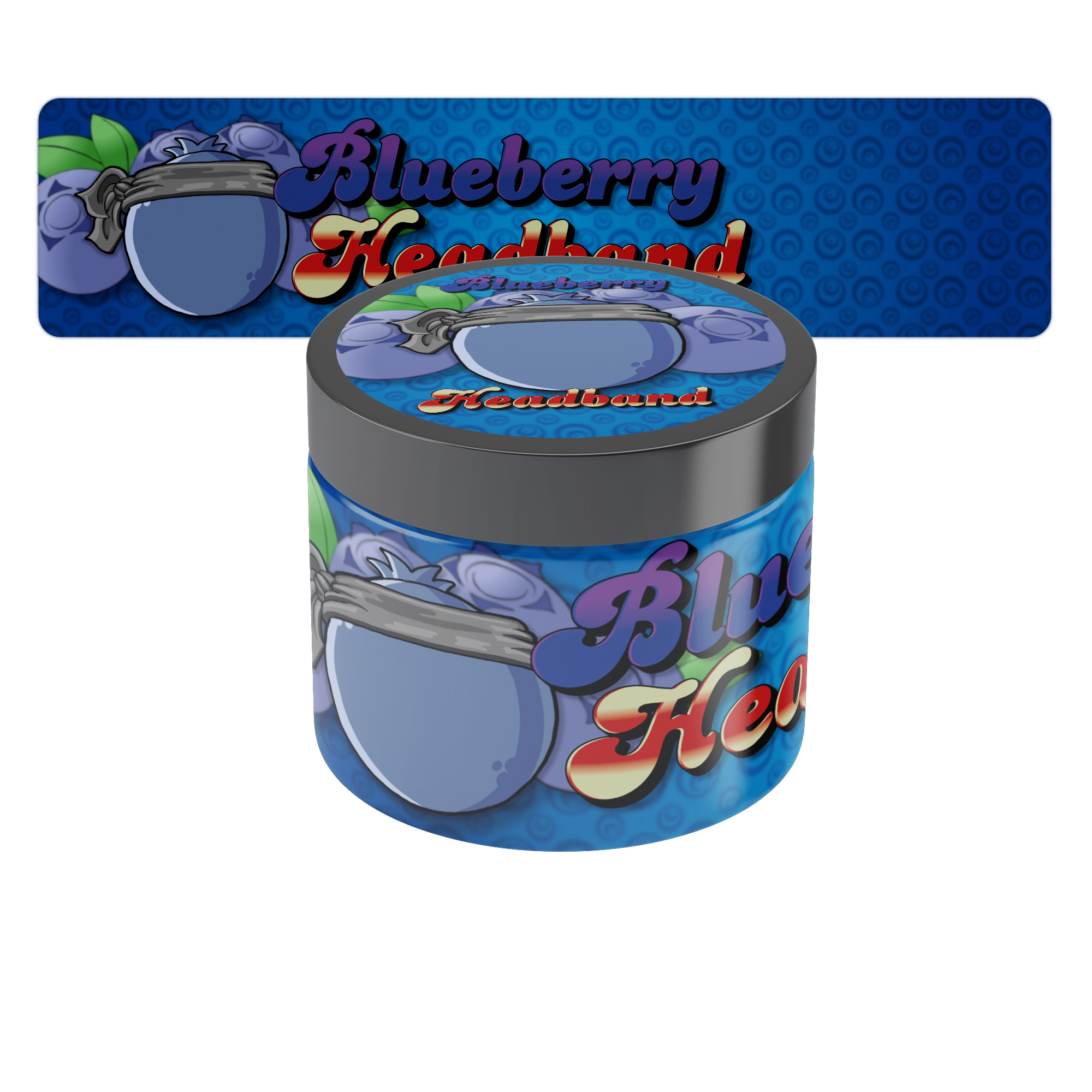 Blueberry Headband 60ml Glass Jar Labels 2oz Jar Stickers Pressitin